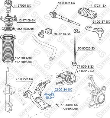 Stellox 52-00184-SX - Giunto di supporto / guida autozon.pro