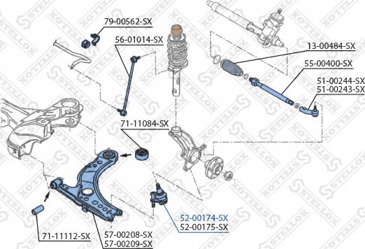 Stellox 52-00174-SX - Giunto di supporto / guida autozon.pro