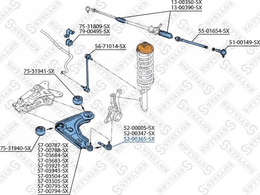 Stellox 52-00365-SX - Giunto di supporto / guida autozon.pro