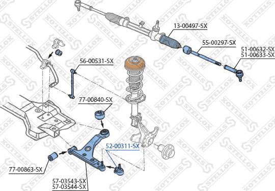 Stellox 52-00311-SX - Giunto di supporto / guida autozon.pro