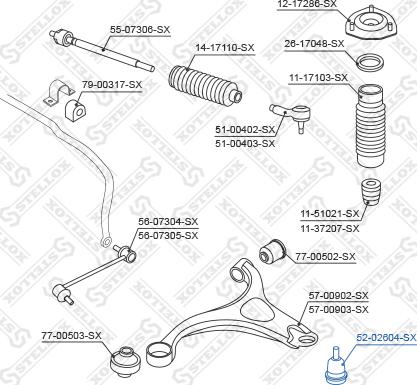 Stellox 52-02604-SX - Giunto di supporto / guida autozon.pro