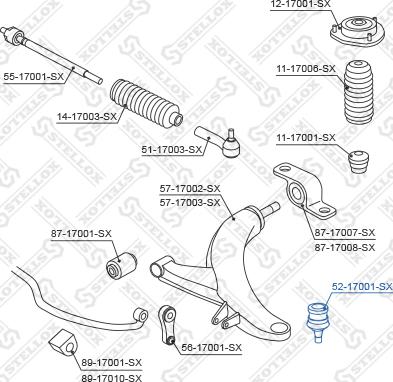 Stellox 52-17001-SX - Giunto di supporto / guida autozon.pro