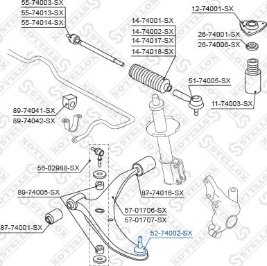 Stellox 52-74002-SX - Giunto di supporto / guida autozon.pro