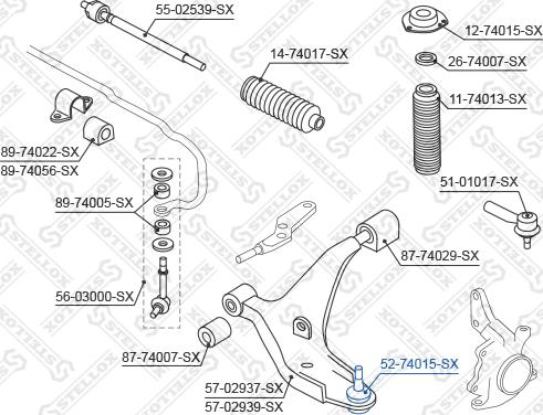 Stellox 52-74015-SX - Giunto di supporto / guida autozon.pro