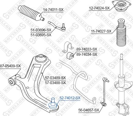 Stellox 52-74012-SX - Giunto di supporto / guida autozon.pro