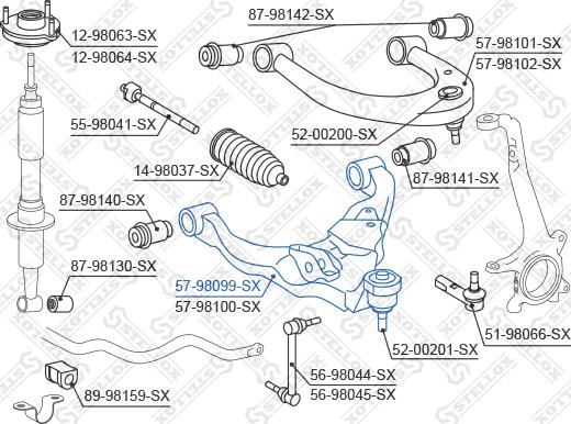 Stellox 57-98099-SX - Braccio oscillante, Sospensione ruota autozon.pro