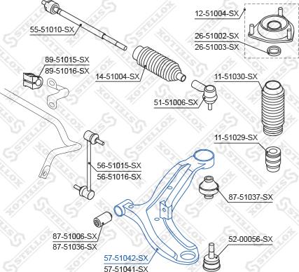 Stellox 57-51042-SX - Braccio oscillante, Sospensione ruota autozon.pro