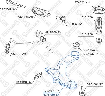 Stellox 57-51060-SX - Braccio oscillante, Sospensione ruota autozon.pro