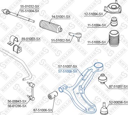 Stellox 57-51008-SX - Braccio oscillante, Sospensione ruota autozon.pro