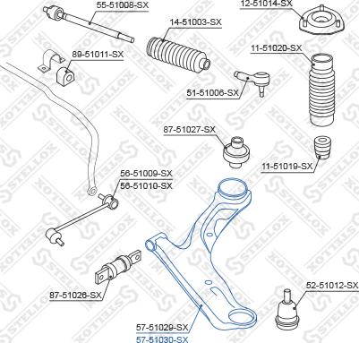 Stellox 57-51030-SX - Braccio oscillante, Sospensione ruota autozon.pro