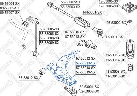 Stellox 57-53013-SX - Braccio oscillante, Sospensione ruota autozon.pro