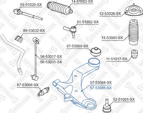 Stellox 57-53085-SX - Braccio oscillante, Sospensione ruota autozon.pro