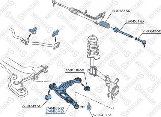 Stellox 57-04637-SX - Braccio oscillante, Sospensione ruota autozon.pro