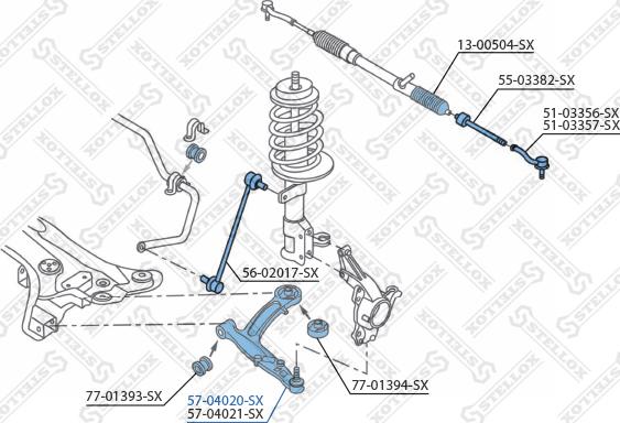 Stellox 57-04020-SX - Braccio oscillante, Sospensione ruota autozon.pro