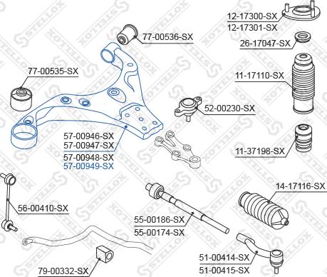 Stellox 57-00949-SX - Braccio oscillante, Sospensione ruota autozon.pro