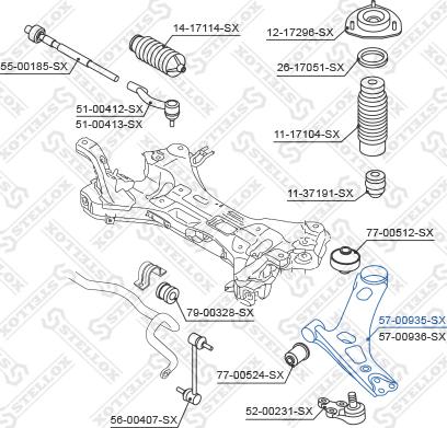 Stellox 57-00935-SX - Braccio oscillante, Sospensione ruota autozon.pro