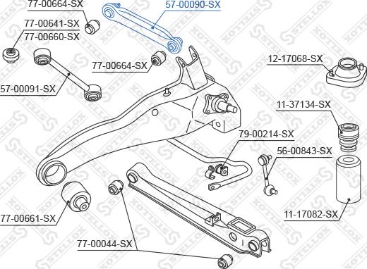 Stellox 57-00090-SX - Asta / Puntone, Sospensione ruote autozon.pro