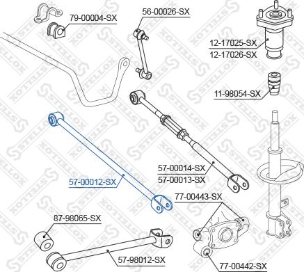 Stellox 57-00012-SX - Asta / Puntone, Sospensione ruote autozon.pro