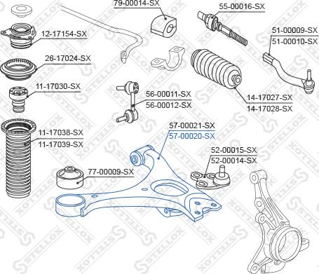 Stellox 57-00020-SX - Braccio oscillante, Sospensione ruota autozon.pro