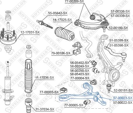 Stellox 57-00023-SX - Braccio oscillante, Sospensione ruota autozon.pro