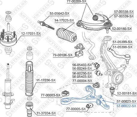 Stellox 57-00022-SX - Braccio oscillante, Sospensione ruota autozon.pro