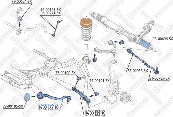 Stellox 57-00194-SX - Braccio oscillante, Sospensione ruota autozon.pro