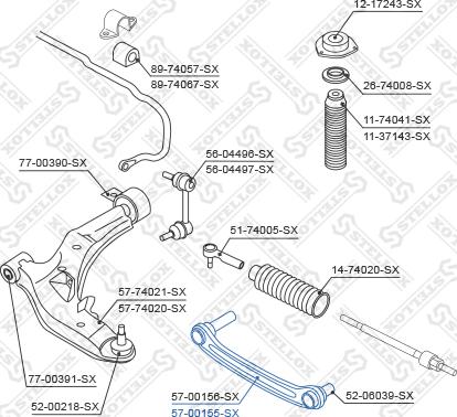 Stellox 57-00155-SX - Braccio oscillante, Sospensione ruota autozon.pro