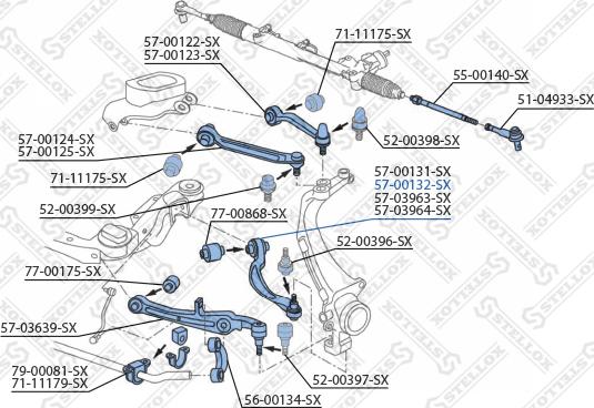 Stellox 57-00132-SX - Braccio oscillante, Sospensione ruota autozon.pro