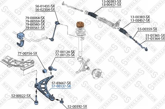 Stellox 57-00137-SX - Braccio oscillante, Sospensione ruota autozon.pro