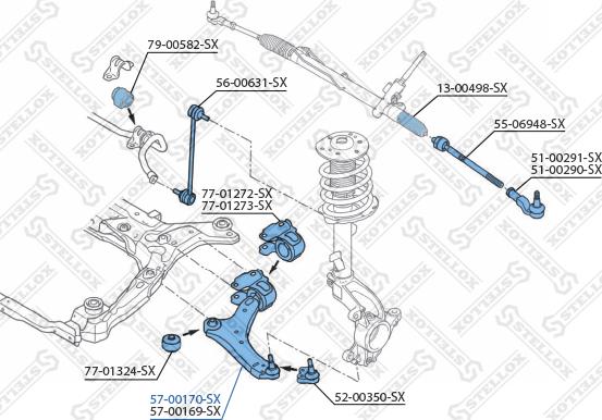 Stellox 57-00170-SX - Braccio oscillante, Sospensione ruota autozon.pro