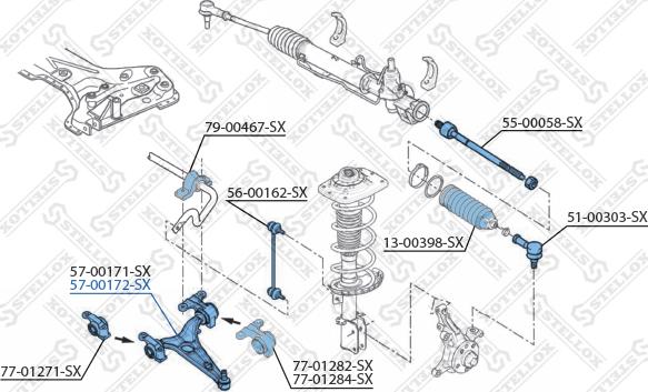 Stellox 57-00172-SX - Braccio oscillante, Sospensione ruota autozon.pro