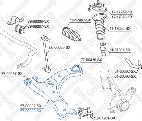 Stellox 57-00833-SX - Braccio oscillante, Sospensione ruota autozon.pro