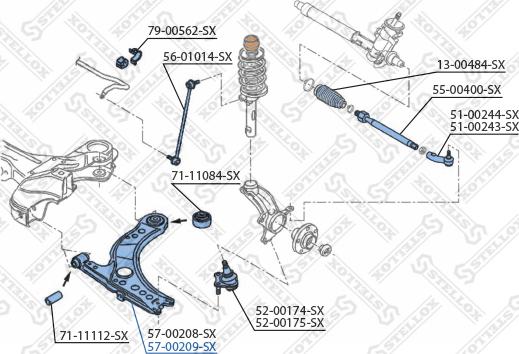 Stellox 57-00209-SX - Braccio oscillante, Sospensione ruota autozon.pro