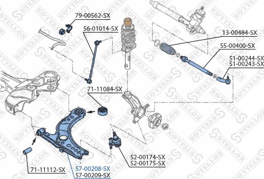 Stellox 57-00208-SX - Braccio oscillante, Sospensione ruota autozon.pro