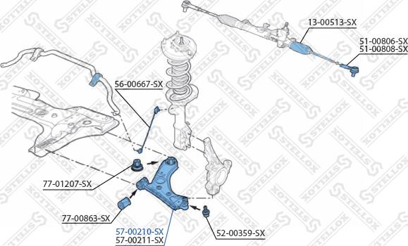 Stellox 57-00210-SX - Braccio oscillante, Sospensione ruota autozon.pro