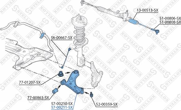 Stellox 57-00211-SX - Braccio oscillante, Sospensione ruota autozon.pro