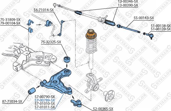 Stellox 57-00789-SX - Braccio oscillante, Sospensione ruota autozon.pro