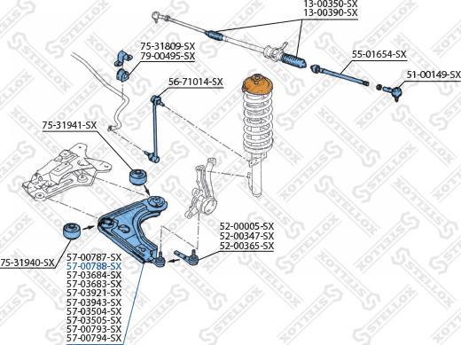 Stellox 57-00788-SX - Braccio oscillante, Sospensione ruota autozon.pro