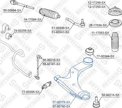 Stellox 57-00779-SX - Braccio oscillante, Sospensione ruota autozon.pro