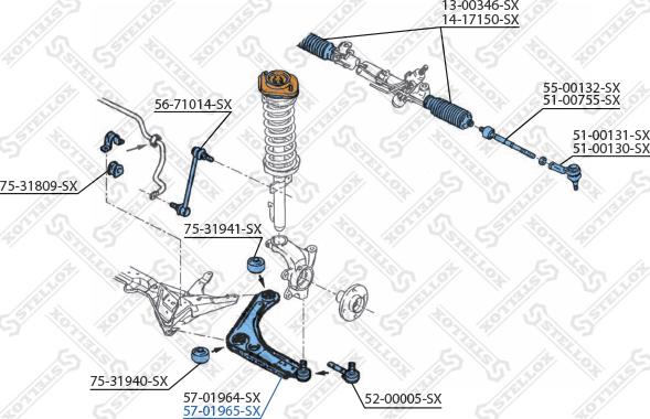 Stellox 57-01965-SX - Braccio oscillante, Sospensione ruota autozon.pro