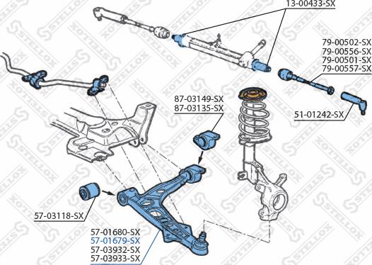 Stellox 57-01679-SX - Braccio oscillante, Sospensione ruota autozon.pro