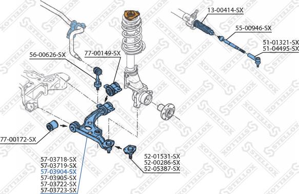 Stellox 57-03904-SX - Braccio oscillante, Sospensione ruota autozon.pro