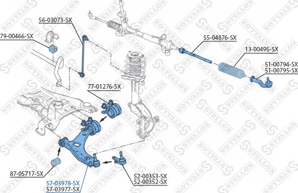 Stellox 57-03978-SX - Braccio oscillante, Sospensione ruota autozon.pro