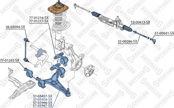 Stellox 57-03458-SX - Braccio oscillante, Sospensione ruota autozon.pro