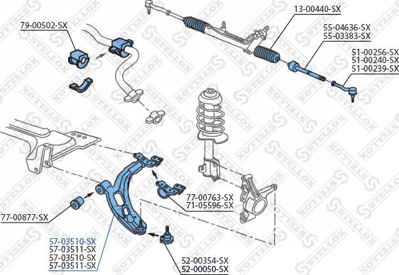 Stellox 57-03510-SX - Braccio oscillante, Sospensione ruota autozon.pro