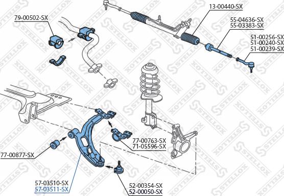 Stellox 57-03511-SX - Braccio oscillante, Sospensione ruota autozon.pro