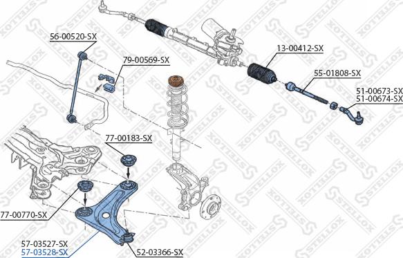 Stellox 57-03528-SX - Braccio oscillante, Sospensione ruota autozon.pro