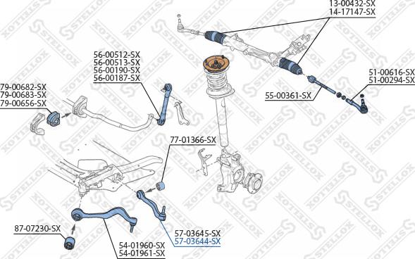 Stellox 57-03644-SX - Braccio oscillante, Sospensione ruota autozon.pro