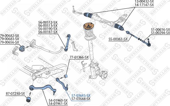 Stellox 57-03645-SX - Braccio oscillante, Sospensione ruota autozon.pro