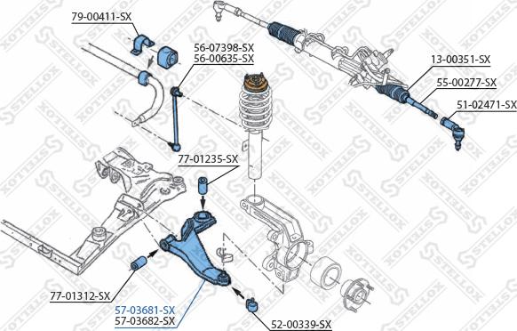 Stellox 57-03681-SX - Braccio oscillante, Sospensione ruota autozon.pro